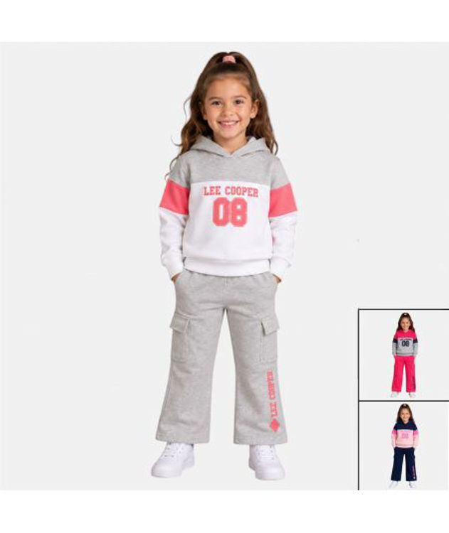 Picture of LC12456 GIRLS TWO PIECE LEE COOPER FLEECY HOODIE TRACKSUIT